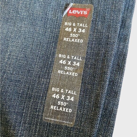 NWT Levi's 550 Big & Tall Relaxed Fit Men's Jeans Size 46x34 Non-Stretch Blue - Picture 14 of 16